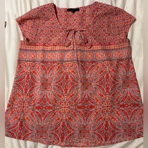 Sanctuary Anthropologie Paisley Print Top Orange Fall Pumpkin Patch Size Medium